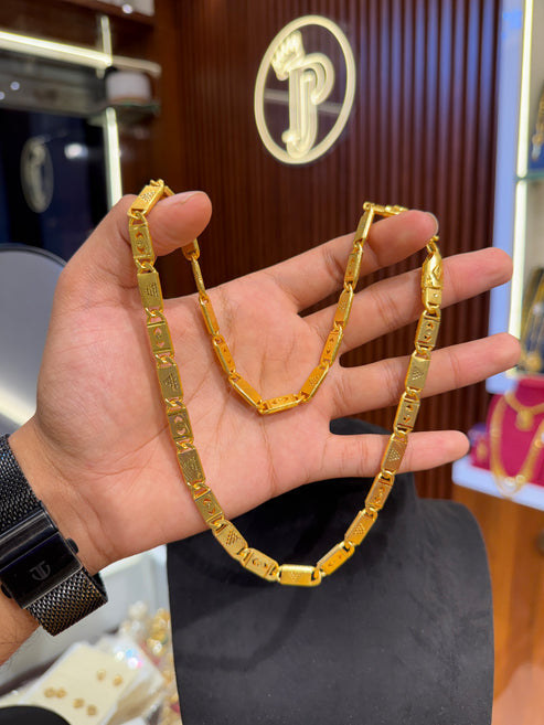 Premium 24k Lotus gold plated chain