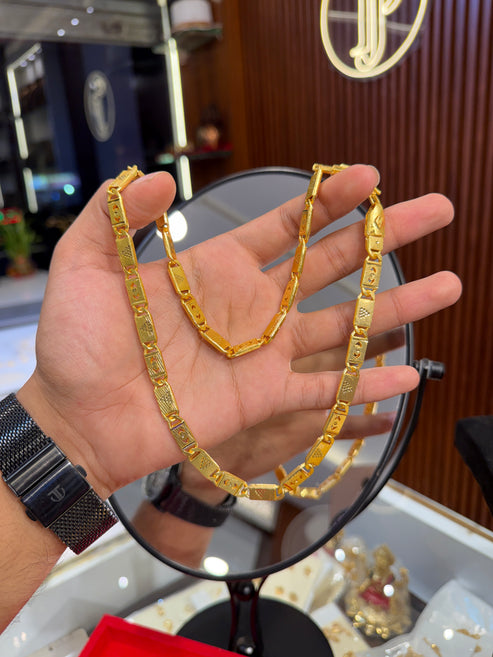 Premium 24k Lotus gold plated chain